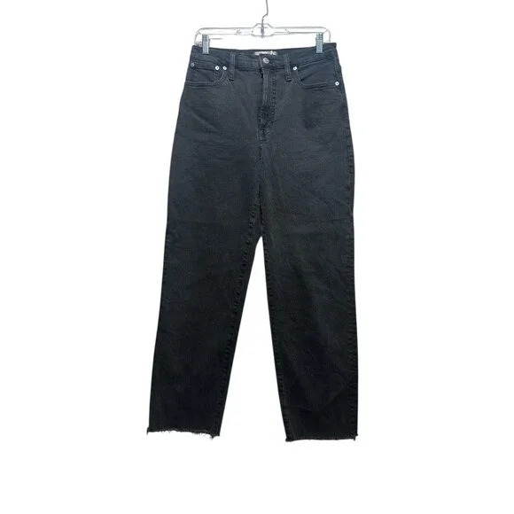 Madewell Perfect Vintage Straight Jeans Womens 28 Black High Rise Classic Casual - Picture 15 of 15